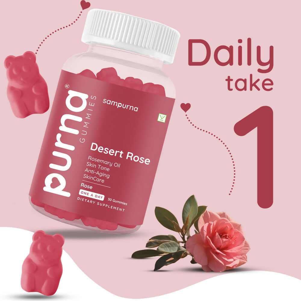 Purna Rosemary Oil Gummies - Rose | Grocsy