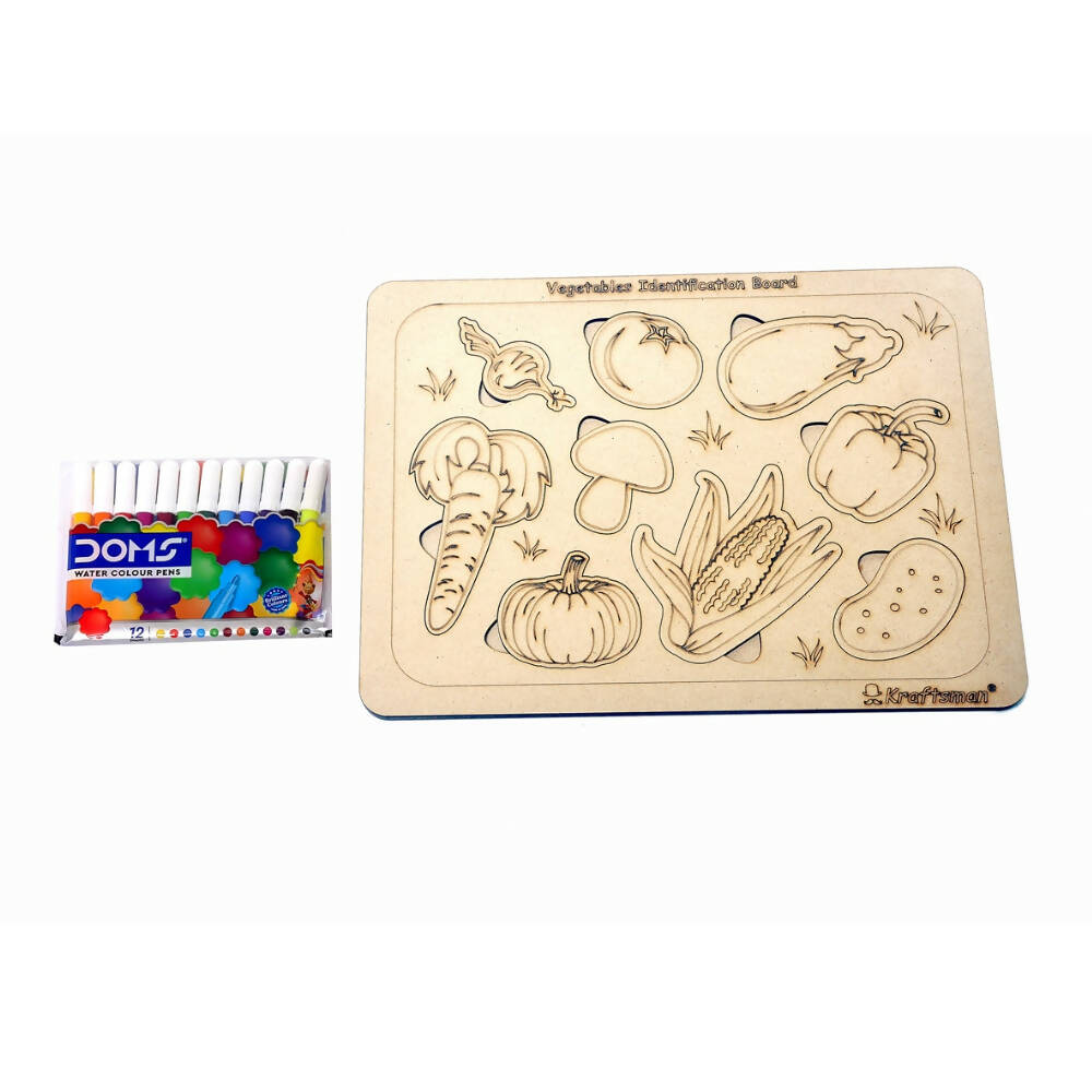 Kraftsman Vegetable Identification Puzzle Board with Color Kit Included | Grocsy