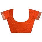 Joban Fashion Orange Peacock & Floral Motifs Soft Silk Kanchipuram Saree | Grocsy