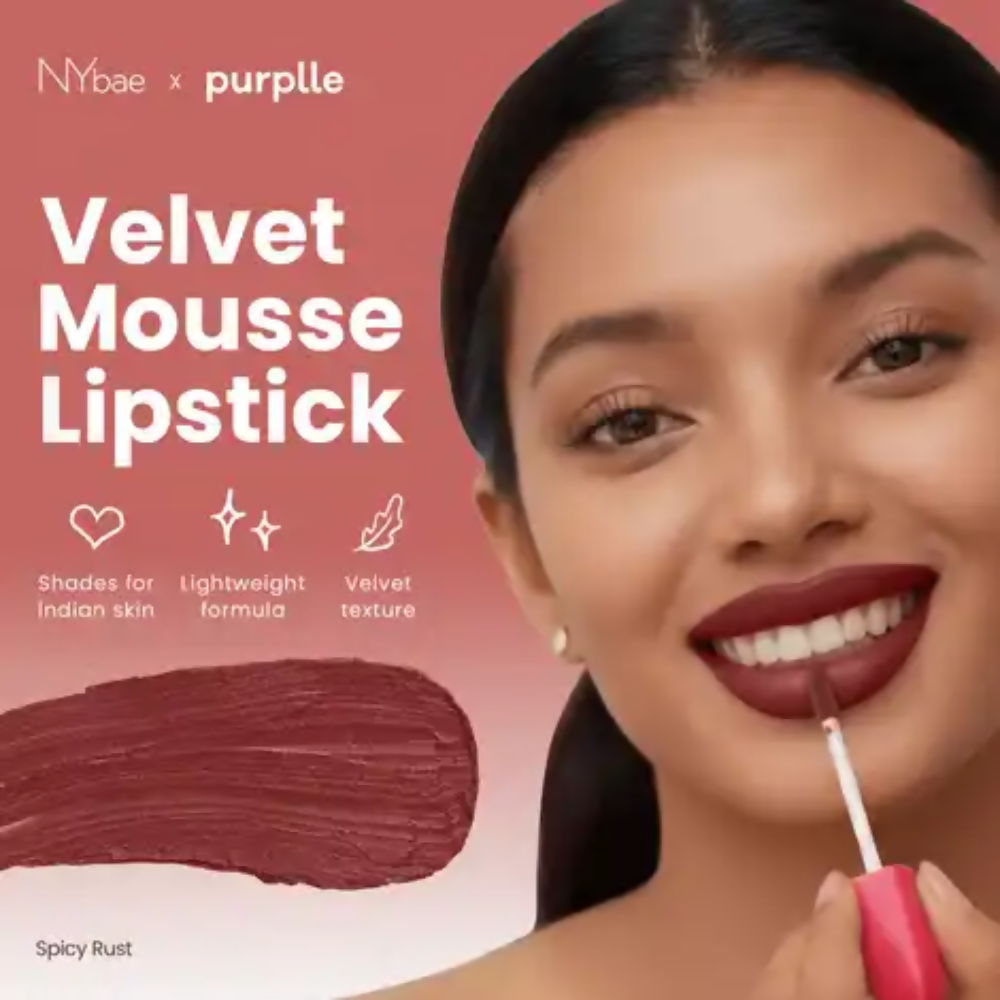 NY Bae Velvet Mousse Liquid Lipstick - Spicy Rust 06 | Grocsy