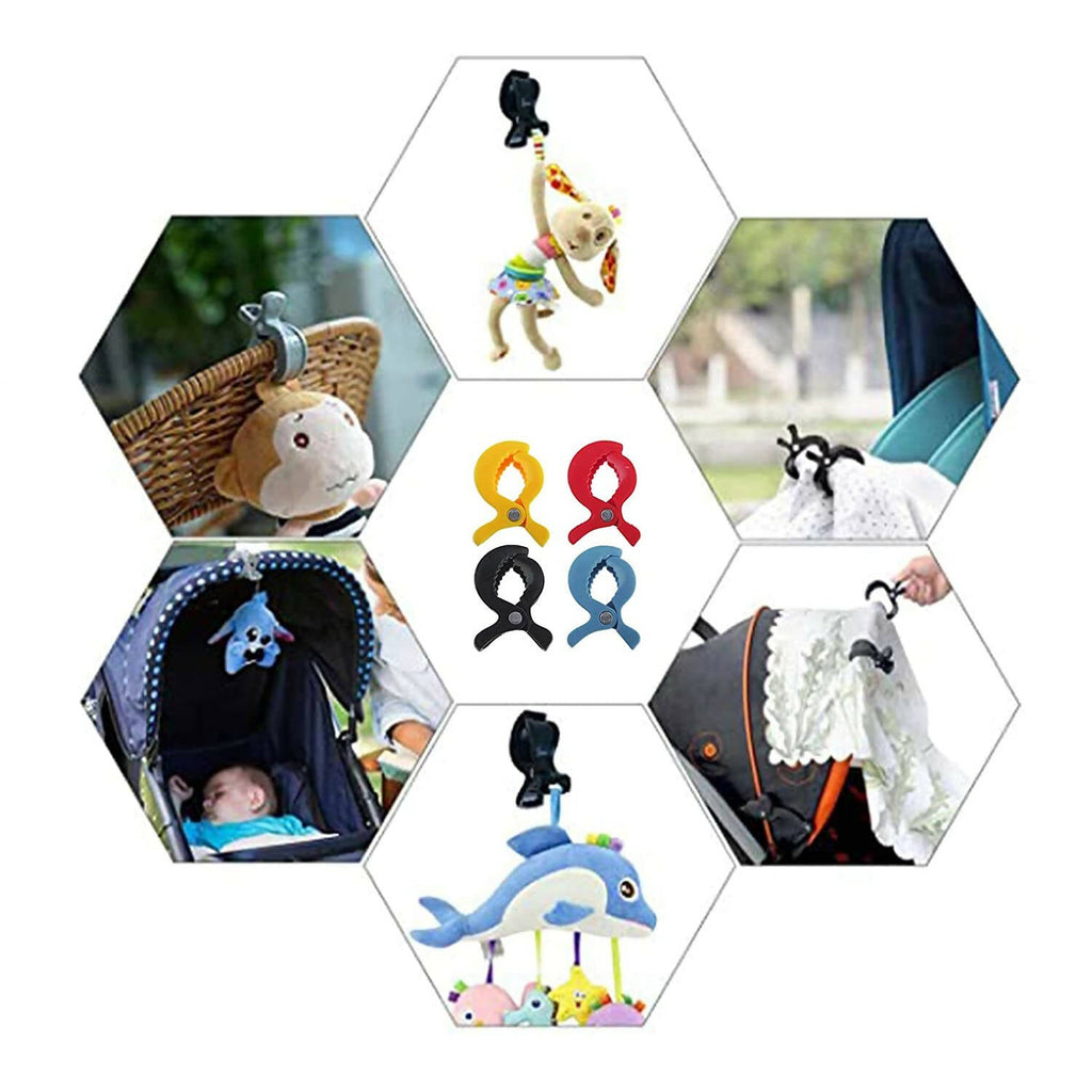 Safe-O-Kid Baby Stroller Seat Cover Clips For Protection & Safety for kids- Black | Grocsy