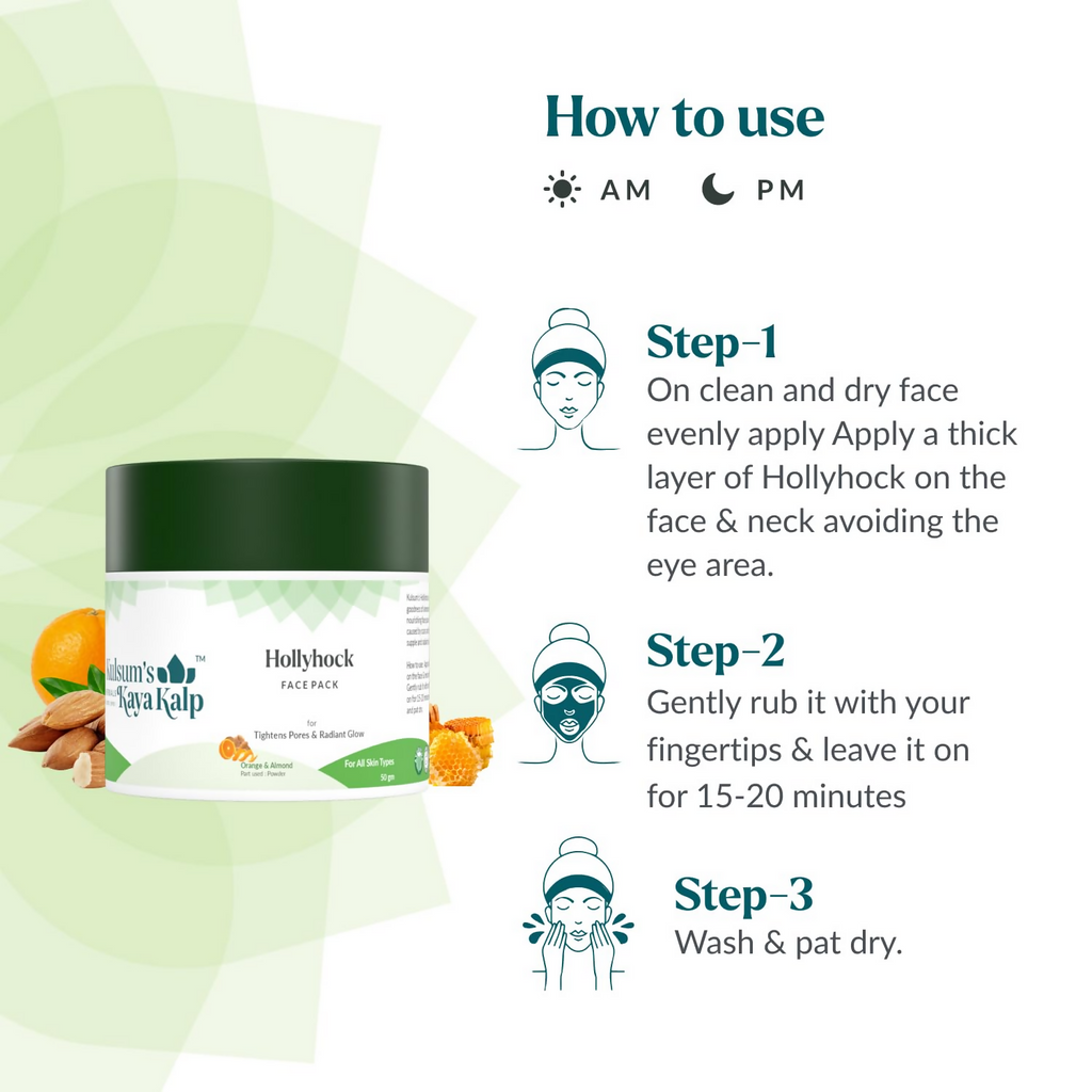 Kulsum's Kaya Kalp Hollyhock Face Pack For Tightens Pores & Radiant Glow | Grocsy