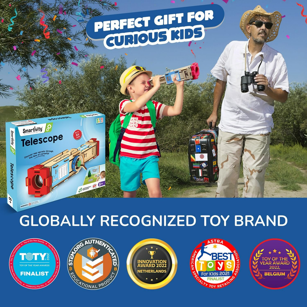 Smartivity Telescope Toy For Kids Age 8, 9, 10, 11, 12, 13, 14 Years Old Measure Height & Grocsynce | Grocsy