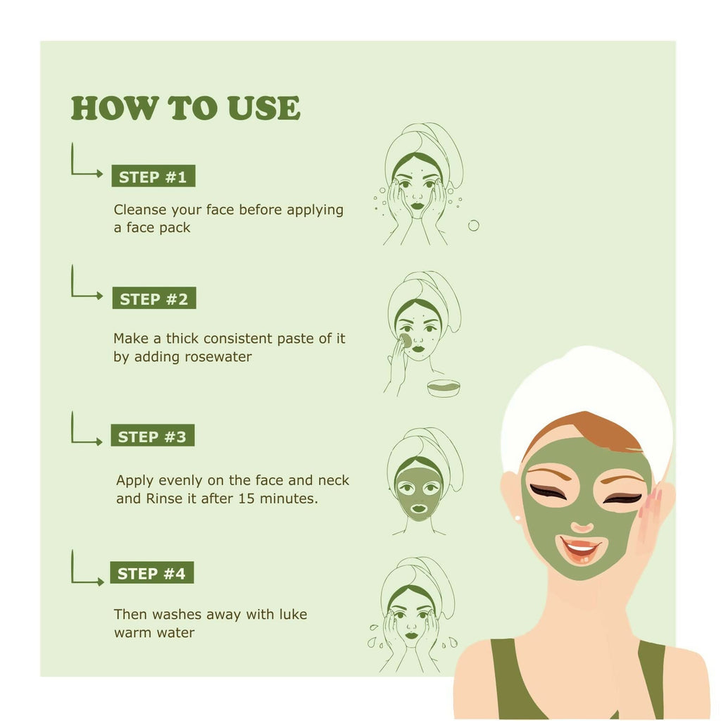 Kimayra Organic Neem + Tulsi Face Pack Powder For Pimple Free Skin, Helps In Cleansing The Skin | Grocsy