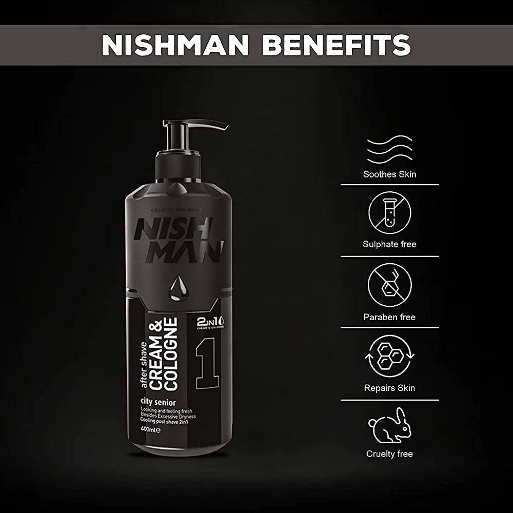 Nishman After Shave 2 in 1 Cream & Cologne City Senior - Cream Based | Grocsy