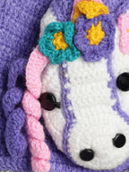Chutput Kids Woollen Hand Knitted Unicorn Detailed Cap - Purple | Grocsy
