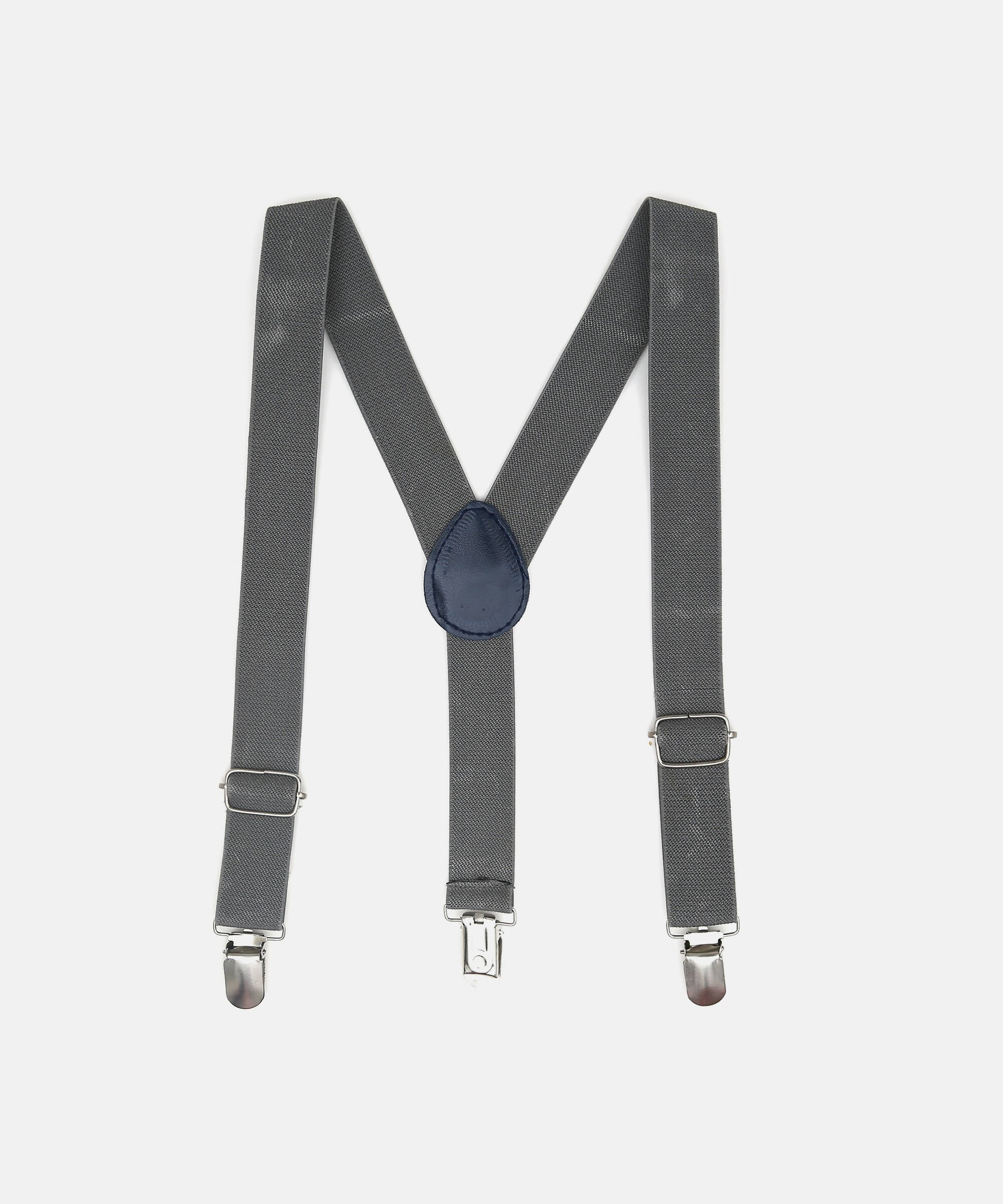 Manet Boys Solid Suspenders - Grey | Grocsy