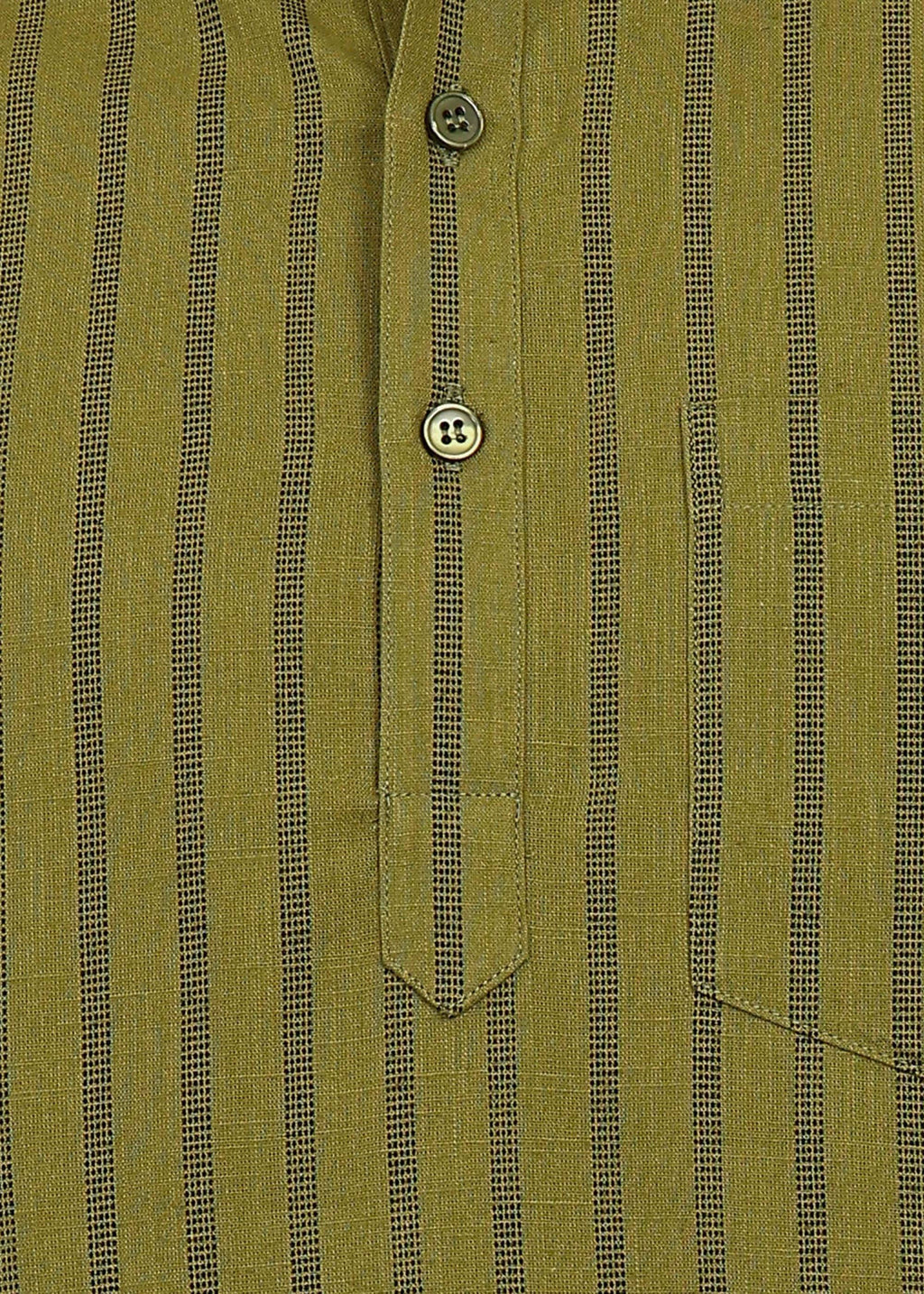 Fabmade Olive Stripe Linen Kurta | Grocsy