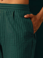 trueBrowns Men's Turquoise Dobby Co-ord Set | Grocsy