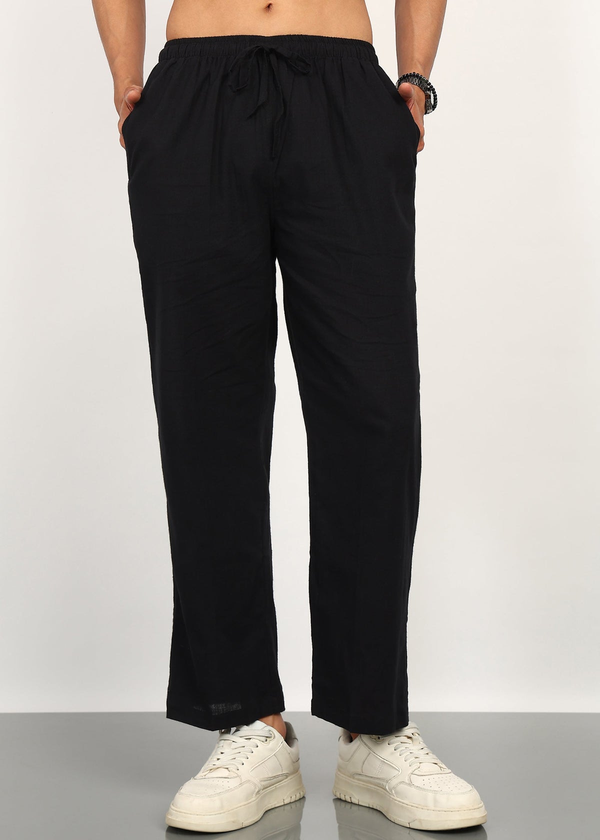 Fabmade Midnight Black Linen Co-Ord | Grocsy