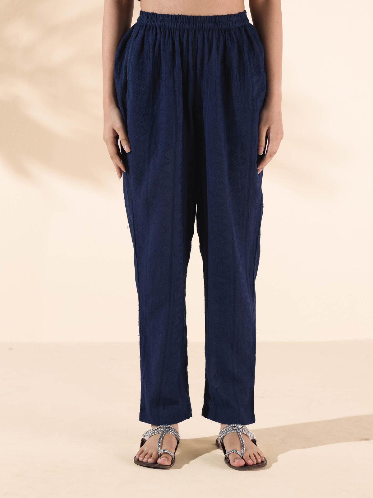trueBrowns Carrot Cotton Dobby Flared Kurta Pant Set | Grocsy