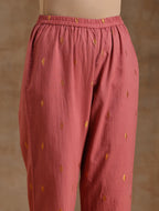 trueBrowns Blush Gold Cotton Angrakha Kurta Set | Grocsy