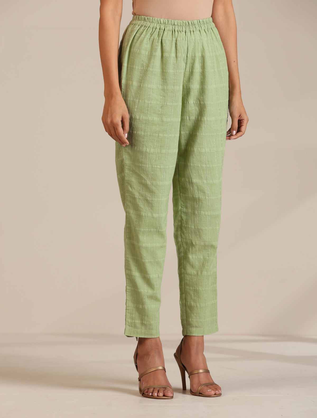 trueBrowns Green Cotton Embroidered Co-ord Set | Grocsy