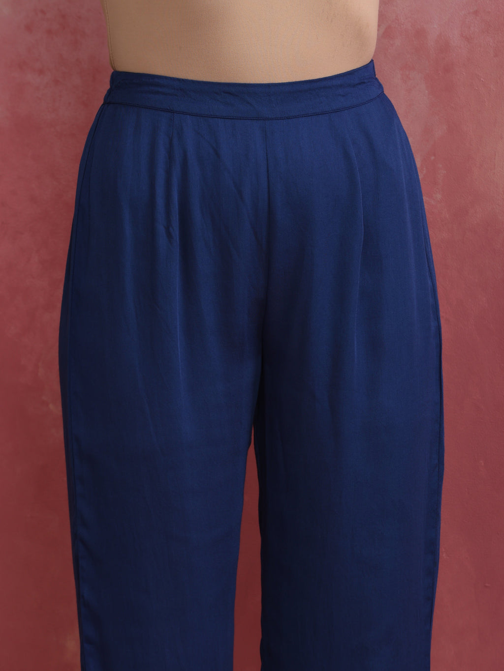trueBrowns Blue Modal Front Slit Kurta set | Grocsy