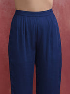 trueBrowns Blue Modal Front Slit Kurta set | Grocsy