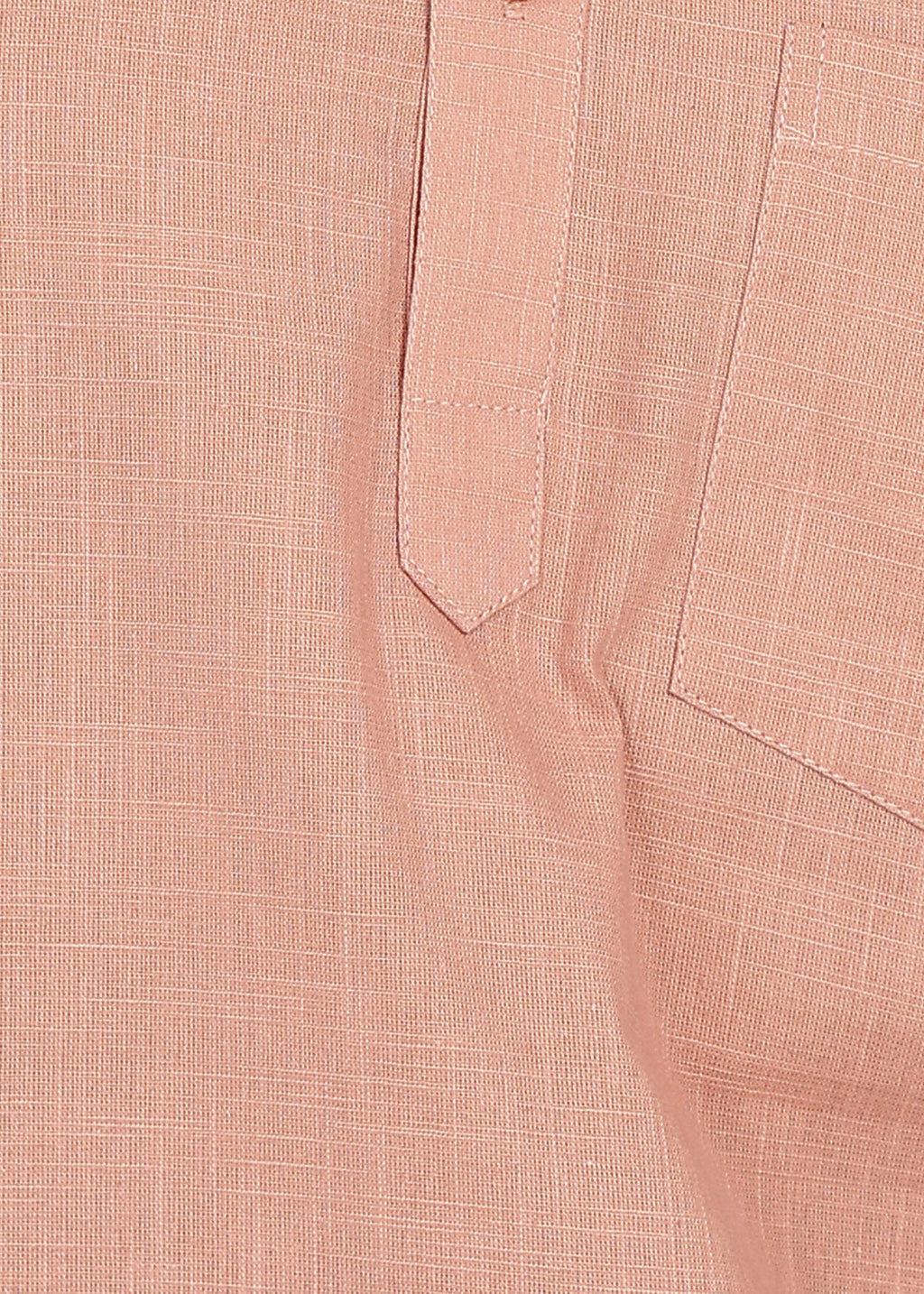 Fabmade Men’S Peach Linen Short Kurta | Grocsy