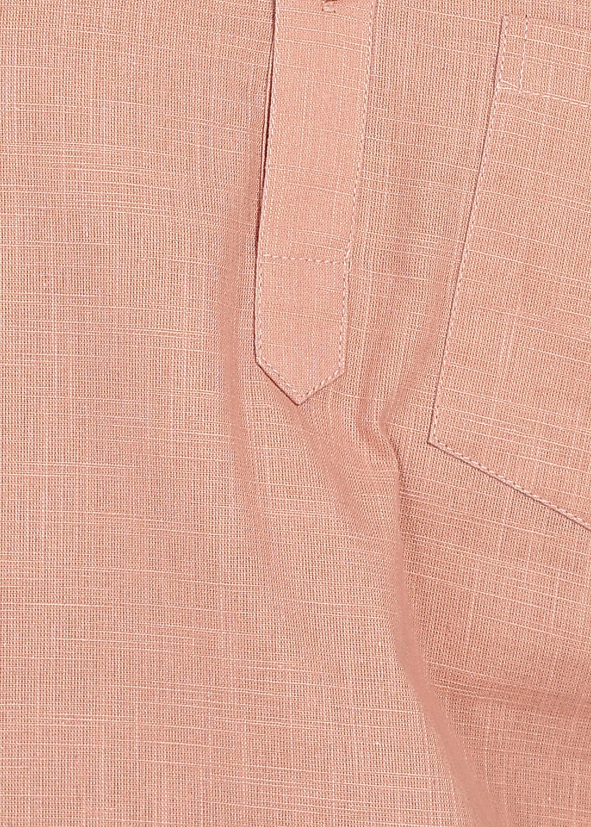 Fabmade Men’S Peach Linen Short Kurta | Grocsy