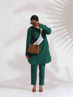 trueBrowns Green Cotton Kurta Co-ord Set | Grocsy