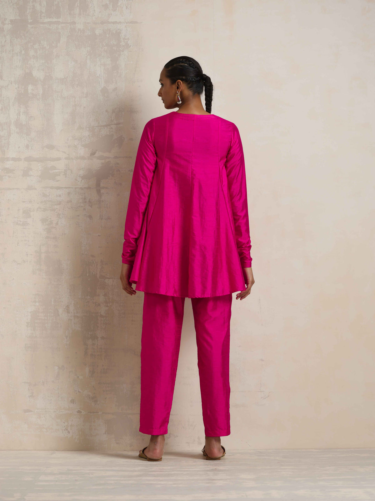 trueBrowns Pink Silk Co-ord Set | Grocsy