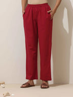 trueBrowns Grey Cotton Linen Kurta Pant Set | Grocsy