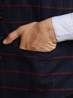 Even Apparels Men's Blue Waistcoat with Notched Lapel | Grocsy