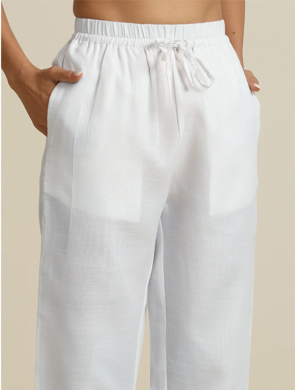 trueBrowns White Cotton Blend Co-ord Set | Grocsy