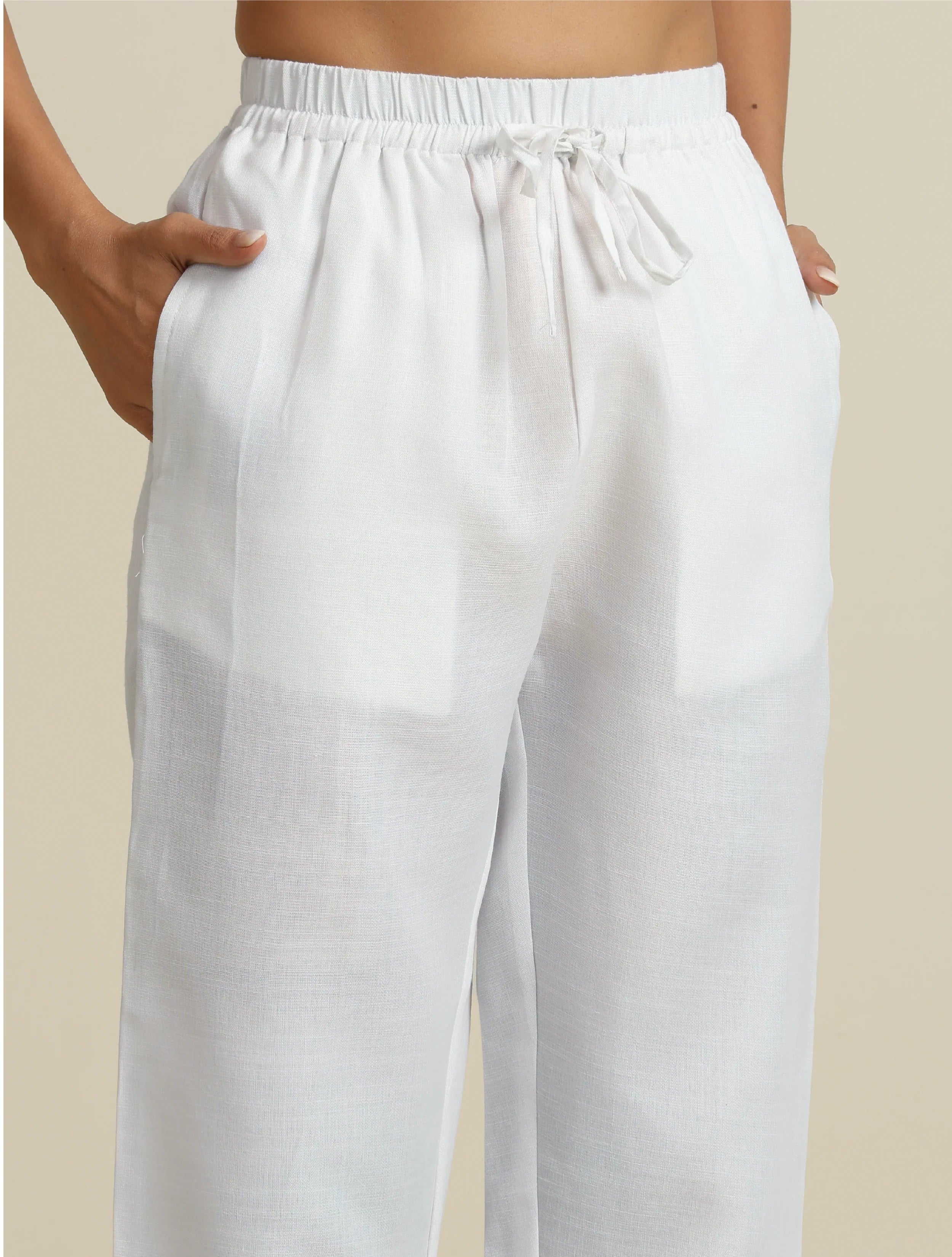 trueBrowns White Cotton Blend Co-ord Set | Grocsy