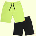 Chilins Kids Cotton Shorts Black & Green | Grocsy