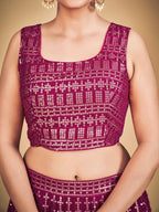Myra Pink Georgette Real Georgette Lehenga Choli | Grocsy