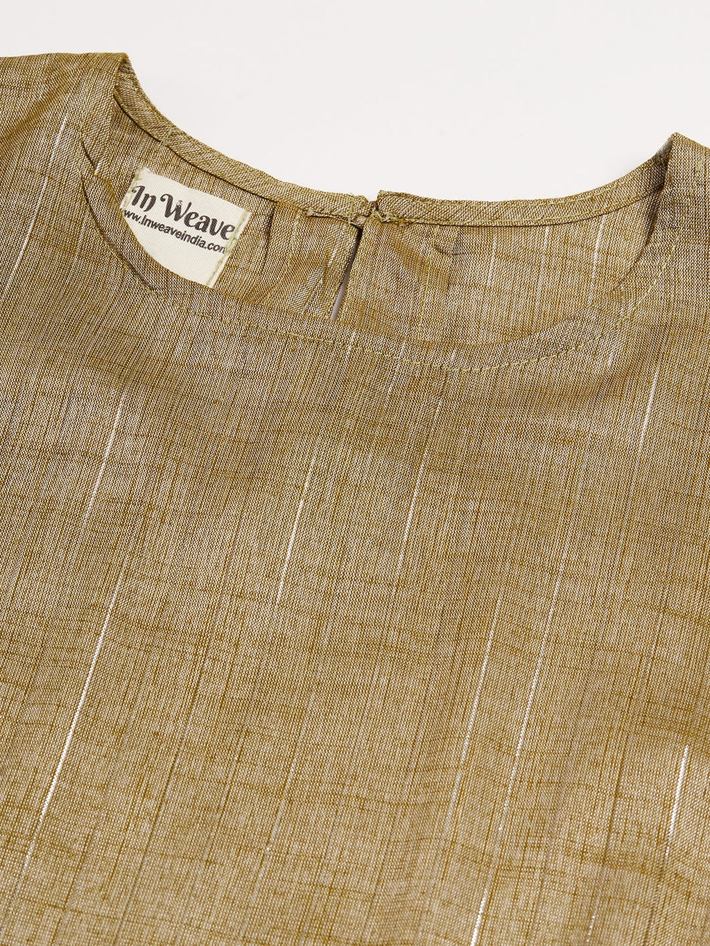 InWeave Women's Olive Lurex Short Pallazo Kurta Set | Grocsy