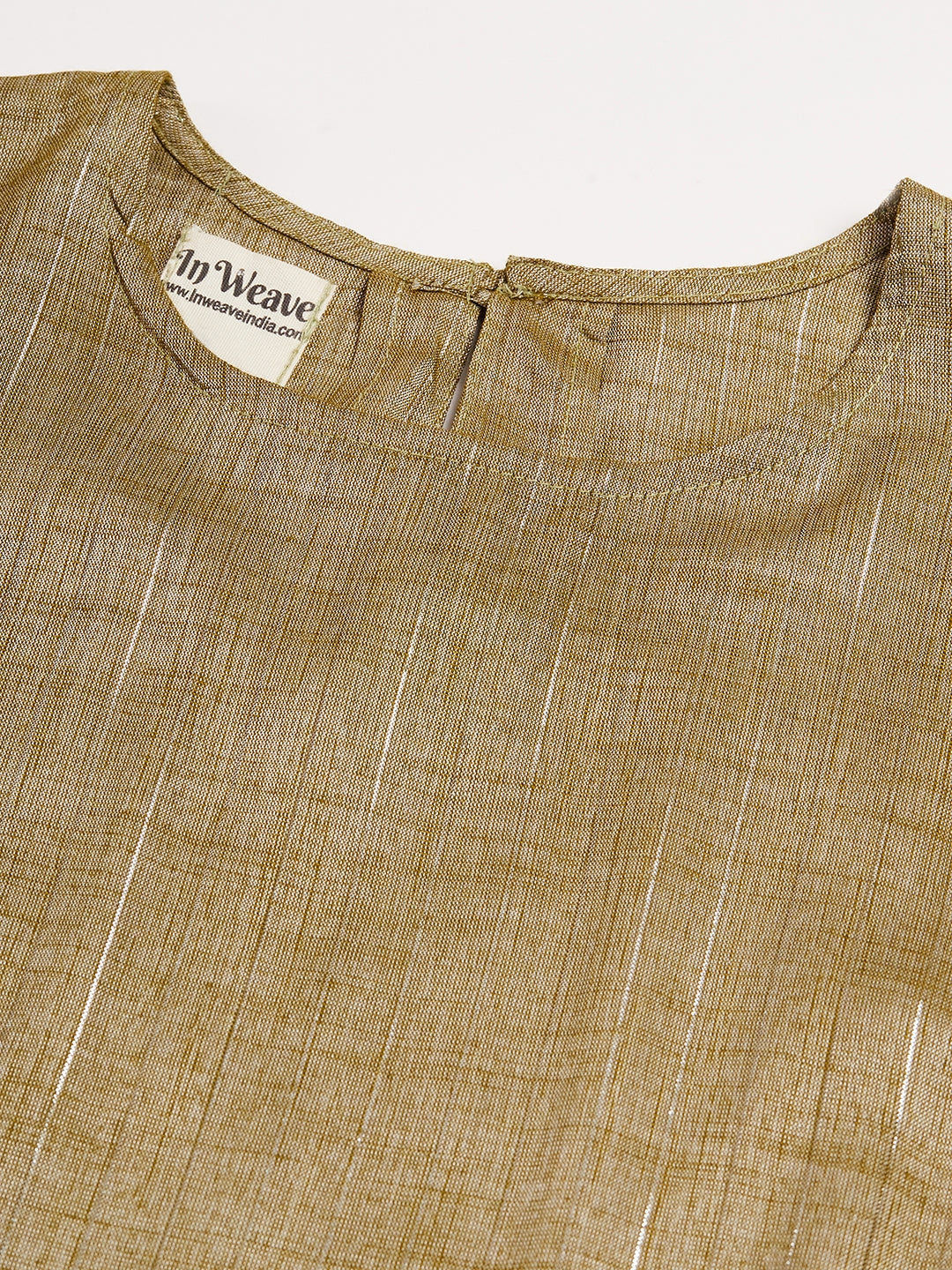 InWeave Women's Olive Lurex Short Pallazo Kurta Set | Grocsy
