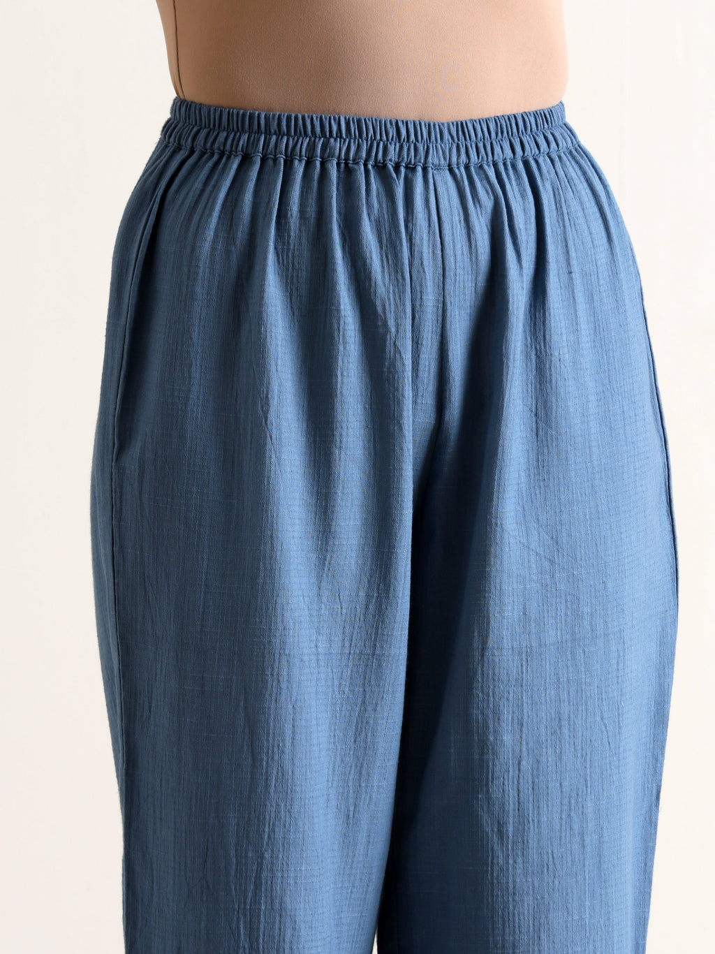 trueBrowns Light Blue Sleeveless Flared Kurta Pant Set | Grocsy
