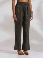 trueBrowns Green Cotton Print Shirt Top & Pants Co-ord Set | Grocsy