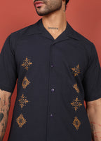Fabmade Midnight Bloom Printed Shirt | Grocsy