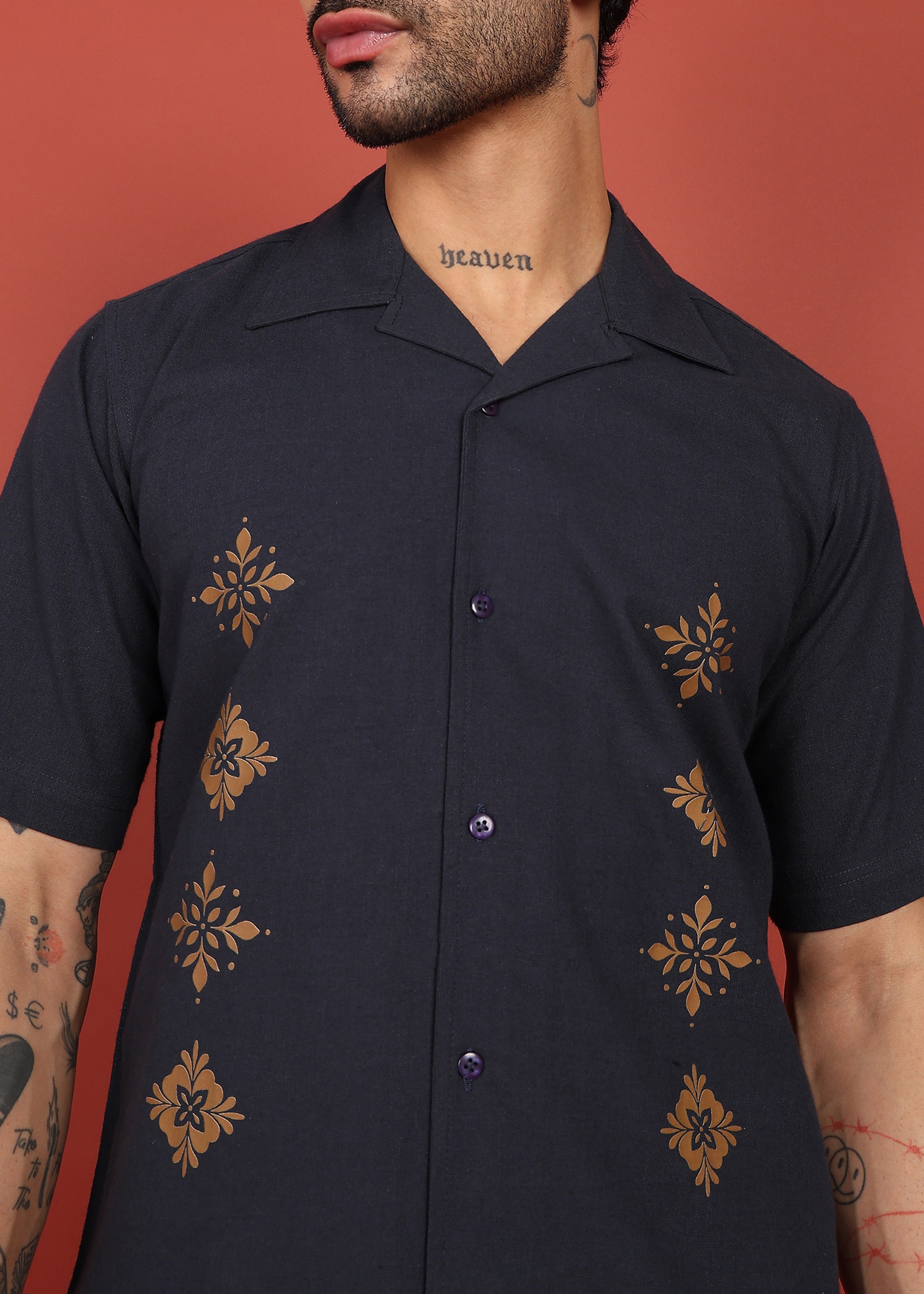 Fabmade Midnight Bloom Printed Shirt | Grocsy