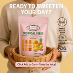 Confect Tropical Vibes Gummies | Pack of Pineapple, Mango, Kiwi, Peach, Lemon, Cherry Gummies | | Grocsy