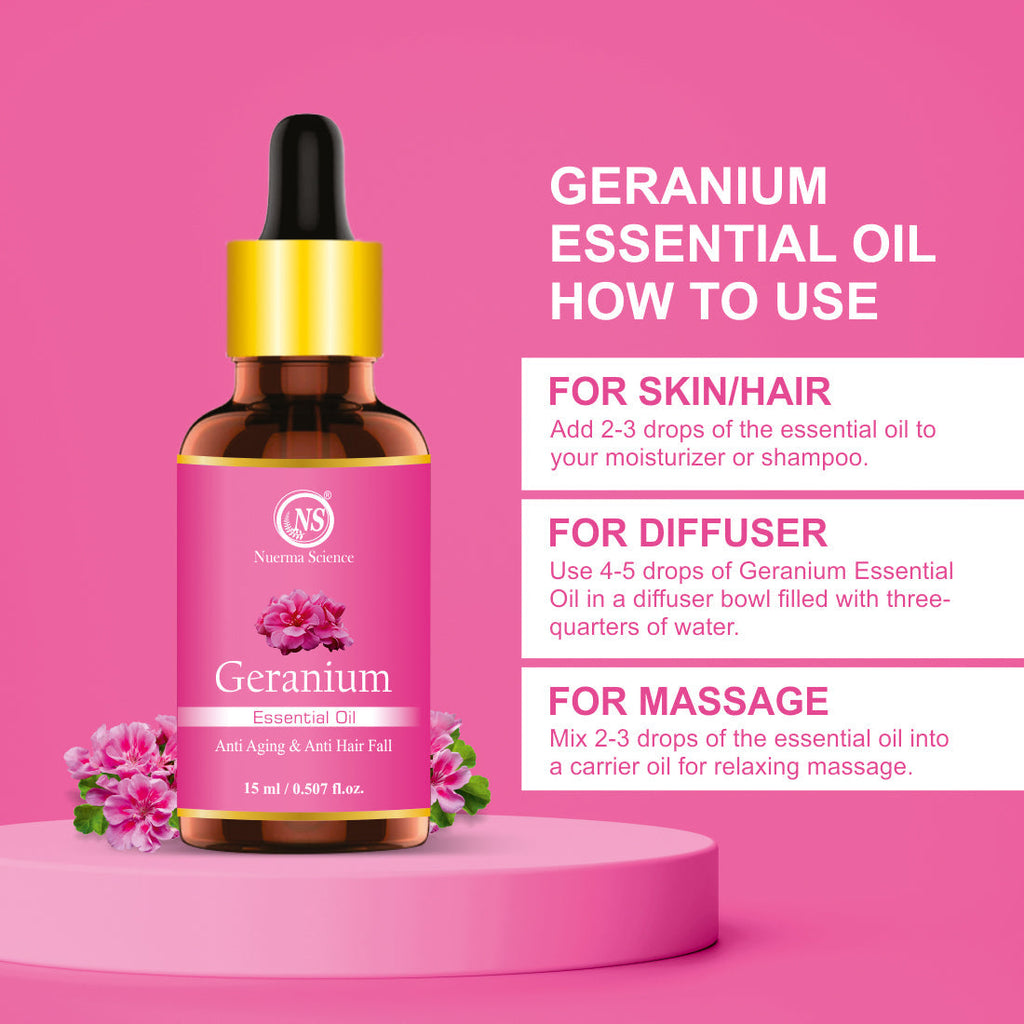 Nuerma Science Geranium Essential Oil for Healthy Skin & Hair | Grocsy
