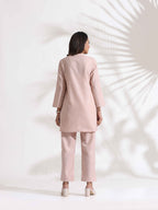 trueBrowns Light Pink Slub Co-ord Set | Grocsy
