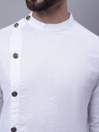 Even Apparels White Sherwani Kurta With Asymetrical Cut | Grocsy
