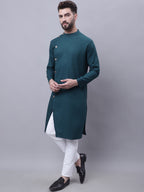 Even Apparels Green Sherwani Kurta With Asymetrical Cut | Grocsy