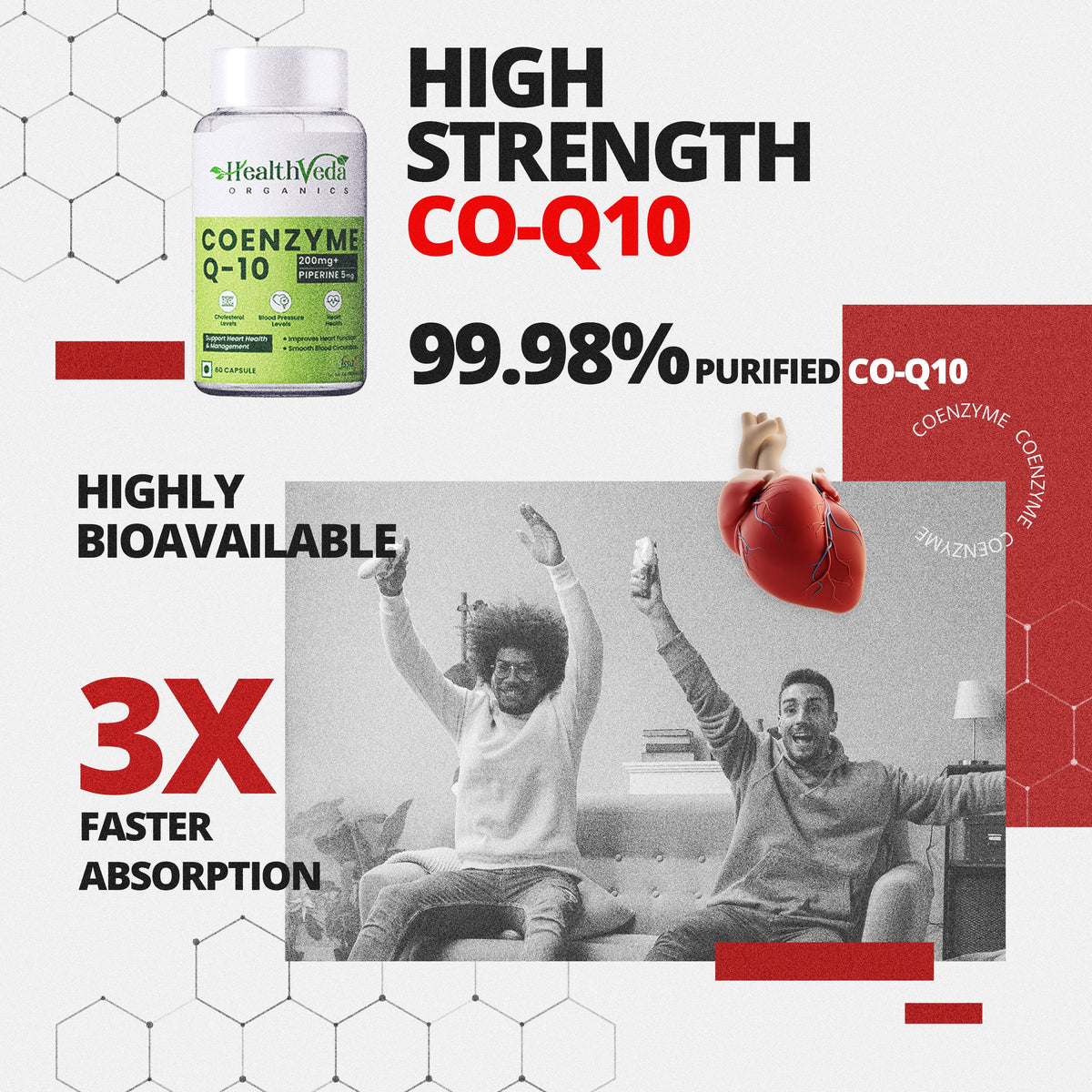 Health Veda Organics Coenzyme (Coq10) Capsules | Grocsy