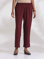 trueBrowns Maroon Dobby Kurta Set | Grocsy