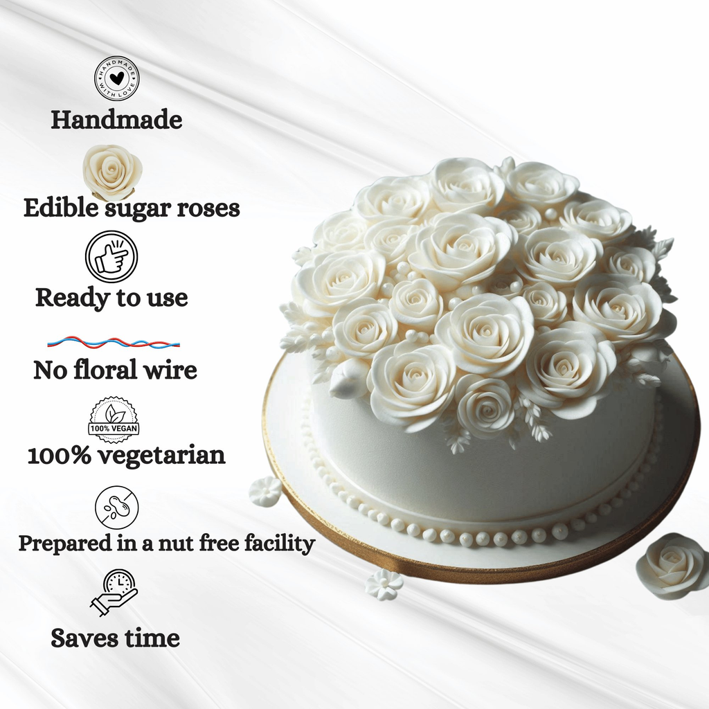 Confect White | Edible Sugar Flowers | Grocsy