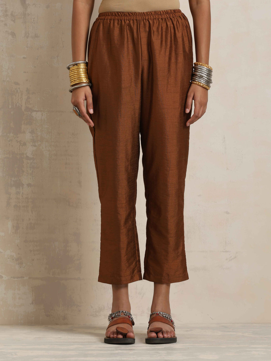 trueBrowns Gold Silk Kurta Set | Grocsy