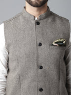 Even Apparels Men's Cream Pure Wool Nehru Jacket | Grocsy