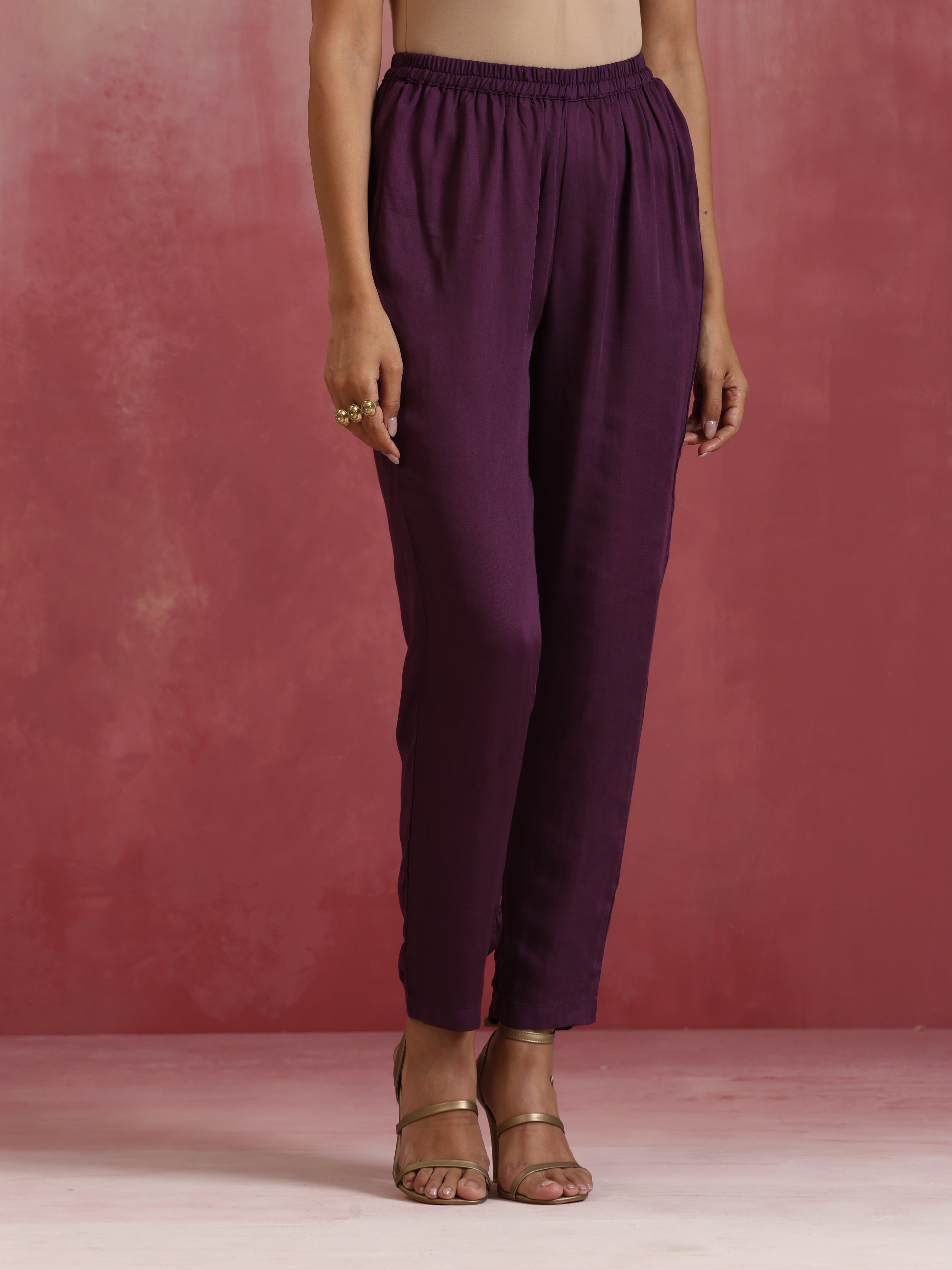 trueBrowns Maroon Modal Angrakha Kurta Set | Grocsy