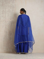 trueBrowns Electric Blue Sharara Dupatta Set | Grocsy