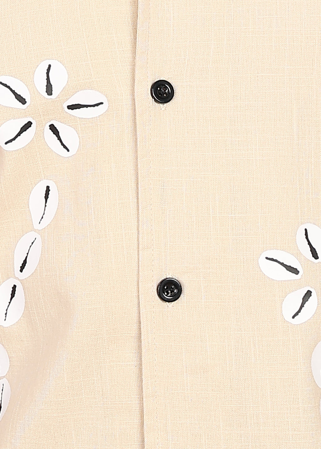 Fabmade Men’S Beige Linen Embroidered Resort Shirt | Grocsy