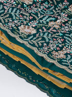 House of Panchhi Teal - Georgette Sequins, Mirror And Thread Embroidery Lehenga Choli | Grocsy