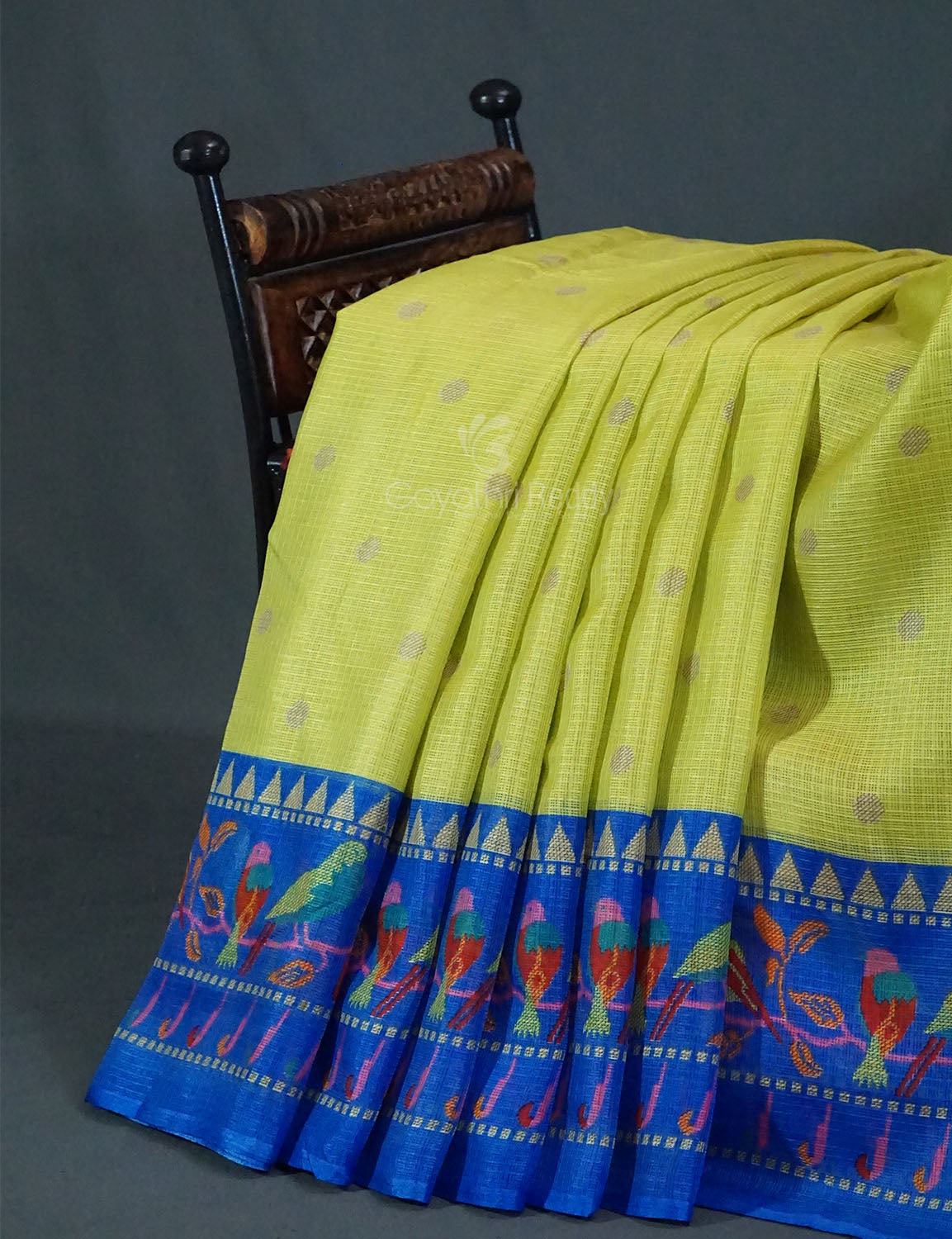 Parrot Green Colour With All Over Buttes Semi Silk Kota Saree By Gayathri Reddy Designer Studio | Grocsy